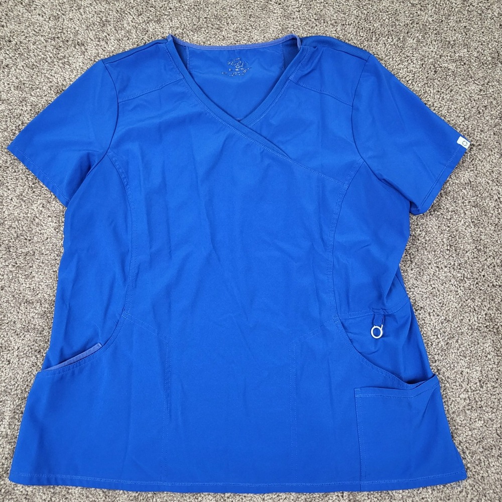 Cherokee Infinity Scrub Top Womens 2XL Royal Blue Excellent 2625A
